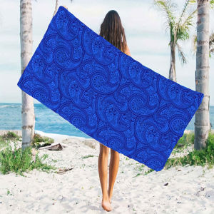Blue Paisley Quick Drying Microfiber Beach Towel Lightweight for Swimming Camping Yoga - Bath Towel