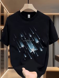 อเมริกัน อินเทรนด์ ดีไซน์ เสื้อยืดแขนสั้นพิมพ์ลายผู้ชาย ฤดูร้อน ทันสมัย หลวม คอกลมครึ่งแขน เสื้อท่อนบน ระบายอากาศได้ดี ผ้าฝ้าย