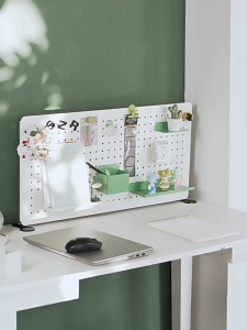 Wall Shelf Board Home Decor Pegboard Papan Lubang Dekorasi Rak Gantung Putih Estetik Tanpa Paku