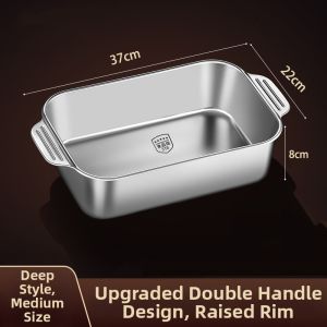 Jiaxun | Stainless Steel 316 Long Square Deep Fish Roasting Tray for Home and Business Use
