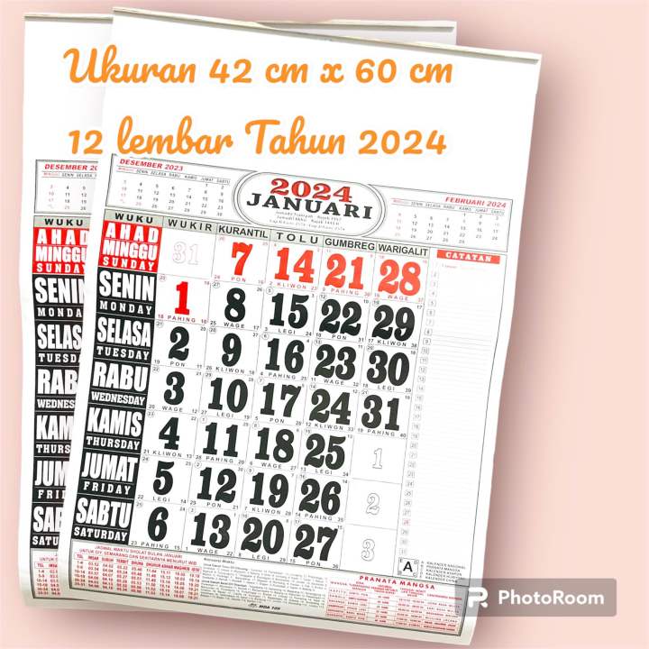Kalender Jumbo Standar Angka Hitam 2024 | Lazada Indonesia
