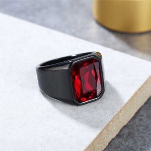 [Bayar di Tempat] CINCIN MERAH RUBY SIAM PRIA SUPER KEREN - SUPER EKSLUSIF WARNA BLACK