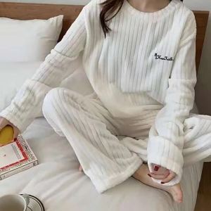 JIFANPAUL | Warm Coral Fleece Sleepwear Set