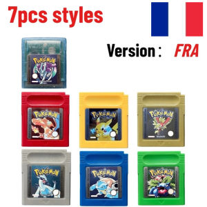 Takara Tomy | FRA Pokemon GBC Game Cartridge 7 Styles Crystal Gold Silver Red Blue Green Special Pikachu Edition For Boy Color GBA SP