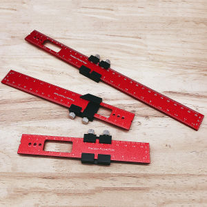 Aluminum Alloy Precision Pocket Ruler  Woodworking T Ruler 45/90 Degree Angle Straight Edge Scriber MM & IN Scale Sliding Gauge