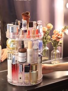 360 Rotate Storage Organizer Rack Cosmetic Makeup Storage Box Rak kosmetik Putar