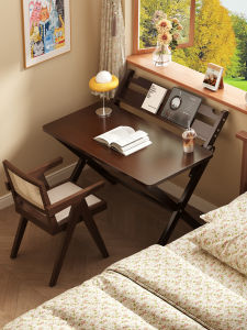 Foldable Bamboo Computer Desk Home Use Office Desk Bedroom Student Writing Study Table Simple Design No Storage No Wheels