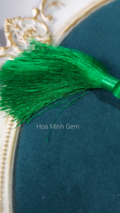 Vòng chuỗi 108 hạt ngọc Cẩm Thạch Sơn Thủy size hạt 7.8 li phối charm tua rua phong cách bình an thanh thoát không kén mệnh | Hoa Minh Gem