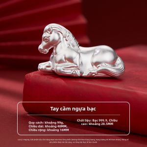SHUNQINYINLOU | Quà Tặng Đầu Tư Thanh Bạc Có Hình Ngựa S9999 Sạch