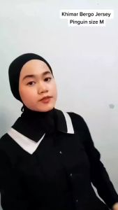 Khimar Jersey Premium / Khimar Penguin/Jilbab Kerudung Instant Pet Antem / Khimar Instan Hamidah size M