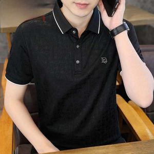 HENGYUANXIANG | Hengyuanxiang Ice Silk Cotton Polo Shirt Mens Short Sleeve Casual Summer Cool Feeling Half Sleeve Turn-down Collar T-shirt