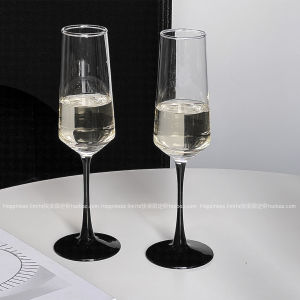 Elegant European Style Crystal Glass Champagne Cup Red Rod High Foot Wine Glass Pair Bubble Wine Cup Home Use Premium Feeling