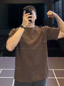 Silver Label Design Mens Casual Fitness T-Shirt Short Sleeve Breathable Cotton Polyester Blend Spring Summer Sportswear