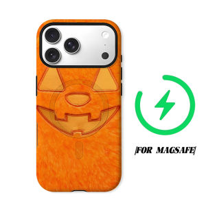 BILIBILI | Furry Orange Jack O Lantern Phone Case for iPhone 18 17 16 15 14 13 12 11 Air Pro Max Plus Double-layer Cover