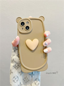  15 Phone Case Womens Cute Bear Ear Design Anti-Fall Protection Pure Color Simple Style Silicone Material Eco-Friendly