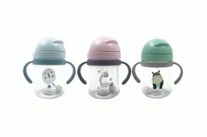 Baby Water Bottle Learning Cup Anti Choke Non-spill Training Cup Leak-Proof Fee With Gravity Ball Straw Handle Bottle Tumblr Botol Bayi