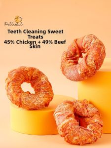 petlimit | Teeth Cleaning Dog Chews Snack Pet Attractant Chicken Cowhide