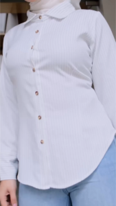 Zehira Fashion / WISHNIE Salur / Kemeja Bodyfit Wanita / Atasan Korean Style Bahan Katun Amora Salur