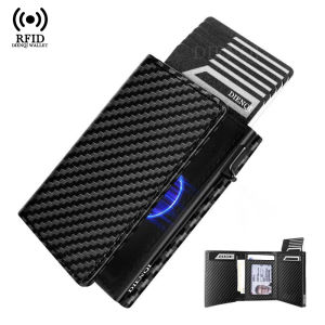 Ví Nam Bằng Sợi Carbon Gấp Ba Lần Với Ngăn Đựng Thẻ Từ Tính Ngăn Đựng Tiền Xu & Ngăn Đựng Thẻ Tín Dụng Ngân Hàng Ví Thời Trang