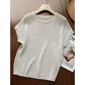 Comfortable Breathable Fabric and Paper Yarn Knit Shirt