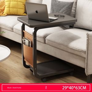 Side Table Small Coffee Table Movable Living Room Sofa Side Table Corner Table Pulley Mini Tea Table Minimalist Bedroom Bedside Side Table