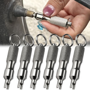 3Pcs Universal Valve Core Wrench Keychain / Stainless Steel Valve Stems Remover Tool / Wheels Tires Parts / Car Motorcycle Accessories