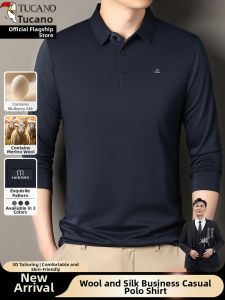 TUCANO | New Autumn Spring Mens Business Casual Wool and Silk Blend Polo Shirt