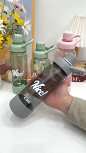 Cille XL-2522 780ml/1L/1.25L Muji Style Large Capacity Leakproof Tritan BPA-Free Water Bottle c/w Handle