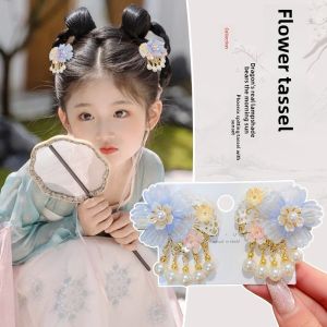 Besee | Pearl Tassel Flower Chinese Style Hair Clip