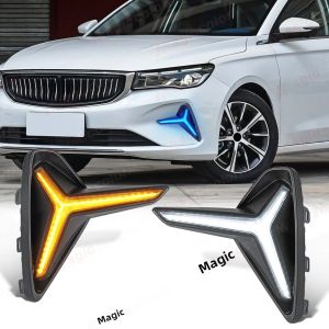 Đèn LED DRL Chạy Ban Ngày Tích Hợp Xi Nhan Đèn Sương Mù Cho Geely Proton S70 Emgrand DIHAO EC7 2021-2024 Màu Trắng Vàng Xanh Chống Nước Chống Sốc