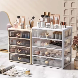 Large Transparent Desktop Storage Drawer Desk Organizer Office Home Stationery Cosmetic Storage Box Laci Meja 桌面收納盒抽屜式