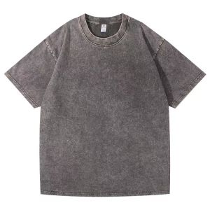 American Style Retro Heavyweight Solid Color Short Sleeved T-shirt Men Women Summer Street Trendy Washed Old Oversized Clothes