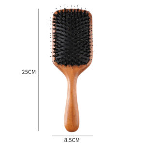 IMLUCKY | Boar Bristle Hair Brush Massaging Scalp Cushion Comb Anti-Tangle Protection