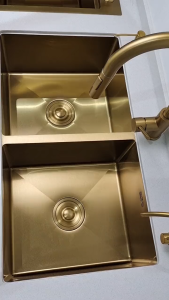 Kitchen Sink 8245 Gold Stainless 304 Set lengkap wastafel 2 lubang KETEBALAN 3MM