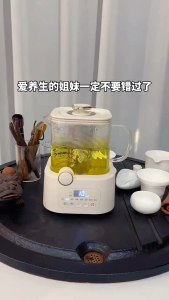 BASSENS Panci kesehatan rebusan persegi kecil ketel teh semua kaca multifungsi rumah tangga Panci rebusan D5 baru + filter Kettle