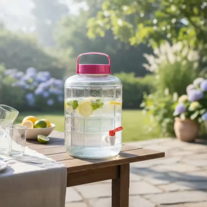 Bình Ngâm Rượu Có Vòi 20L Thủy Tinh QX20LV - Bình Đựng Nước Hoa Quả Detox Có Van Nhựa Tiện Lợi