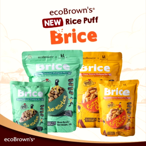 ecoBrown’s Brice Seaweed Flavoured Wholegrain Rice Puff [40g] | Baked Not Fried | High Fibre Snack