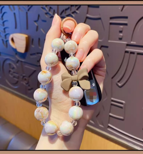 INS New Luxury Crystal Pendant Beaded Bracelet Hanging Chain Phone Case Rope Casing Phone Lanyard Wrist Strap Keychain Charm Chain Hanging Cord Anti-lost Handmade Polymer Clay Ceramic Bracelet for Women Girl y2k bracelets