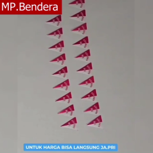 Bendera Renteng Dirgahayu RI bentuk segitiga isi 32 pcs