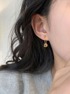 French Style S925 Silver Needle Tassel Earrings: Small & Elegant Drop Earrings for Slimming Round Faces