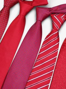 LIESHANG | Handmade Wine Red Tie for Mens Business Formal Wear and Wedding Ceremony