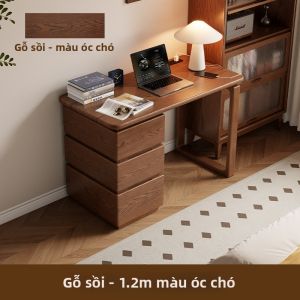 DONGMU | Bàn Gỗ Cứng Có Hộc Đựng Máy Tính Văn Phòng Gia Đình Sồi