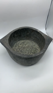 Soapstone Seasoned Kalchatti Cookware | Gas and Electric Coil Stove Compatible | Deep Cooking Pot Untreated - 1.8 to 2.2 Litter Quantity Kalchatti