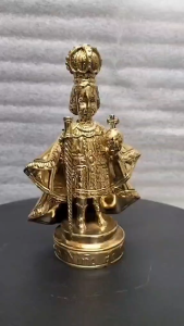 Sto. Nino de Cebu Figurine | 5-Inch Solid Brass Santo Niño Statue | Catholic Home Altar Decor