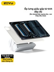 Zoyu(zoyu) | Vỏ Bảo Vệ Ba Tác Dụng Có Tính Từ Cho iPad Hỗ Trợ 45 Góc Đỡ Hai Mặt