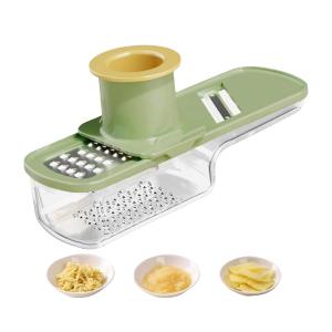 เครื่องหั่นกระเทียม 3 in 1 เครื่องบดกระเทียม จับง่าย เครื่องขูดผักพร้อมภาชนะ เครื่องบดกระเทียมอเนกประสงค์ อุปกรณ์ครัว