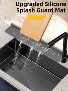 Foldable Silicone Drain Mat Faucet Splash Pad Narrow Strip Sink Slope Drain Pad Countertop Water Collection Mat Kitchen