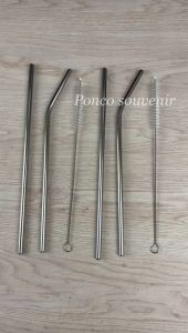 50 Set Sedotan Set Stainless Kemasan Alas dan Plastik