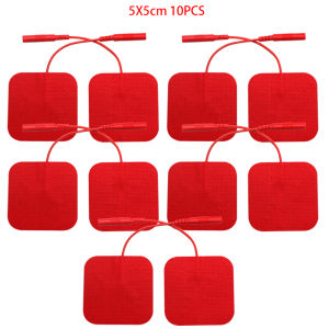 YINHANG | Miếng Dán Điện Cực Không Dệt Tái Sử Dụng 5x5cm Cho Máy Kích Thích Cơ TENS Máy Massage Kỹ Thuật Số Màu Đỏ. Kích Thước: 5x5cm