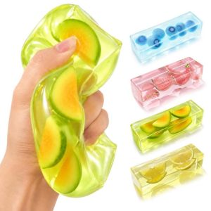 YOUYUEPIN Fruit Ice Squishy Toy Transparent Slow Rising Stress Relief Fidget Cube Washable Soft Jelly Squeeze Toy For Anxiety Relief Kids Gift